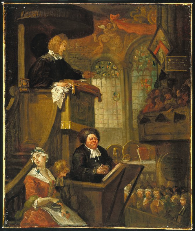 The Sleeping Congregation, William Hogarth, 1728