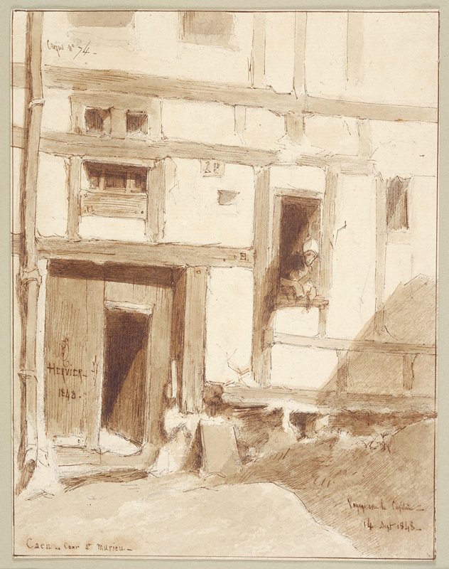 Caen, Courtyard of St. Murien, Louis Adolphe Hervier, 1848