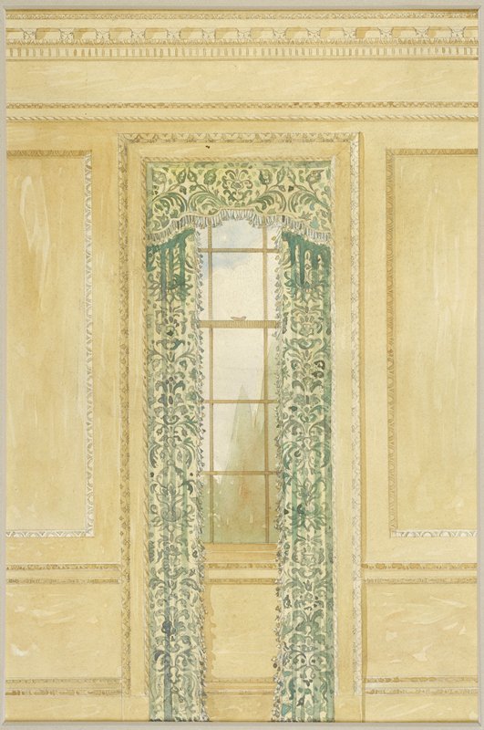Architectural Rendering:Window from Stanwick Park, Pine Room, c. 1926