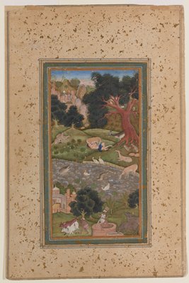 Dokumentasi “Majnun in the Wilderness”; Opaque watercolor on paper. Minneapolis Institute of Art.