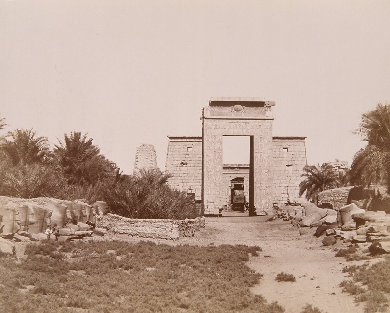 Southern Gateway of Ptolomy III, Great Temple of Amon-Re, Antonio Beato, 19th century