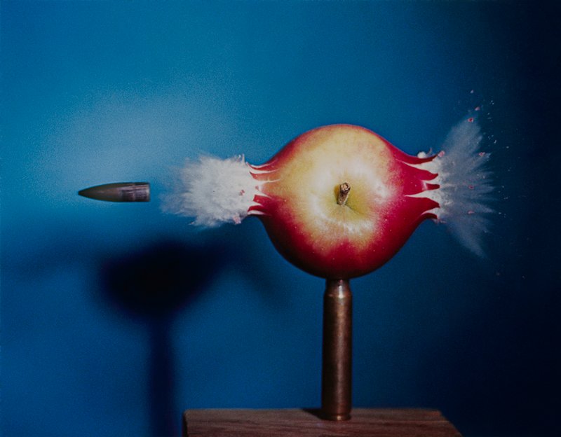 .30 Bullet Piercing an Apple, Harold E. Edgerton, 1964