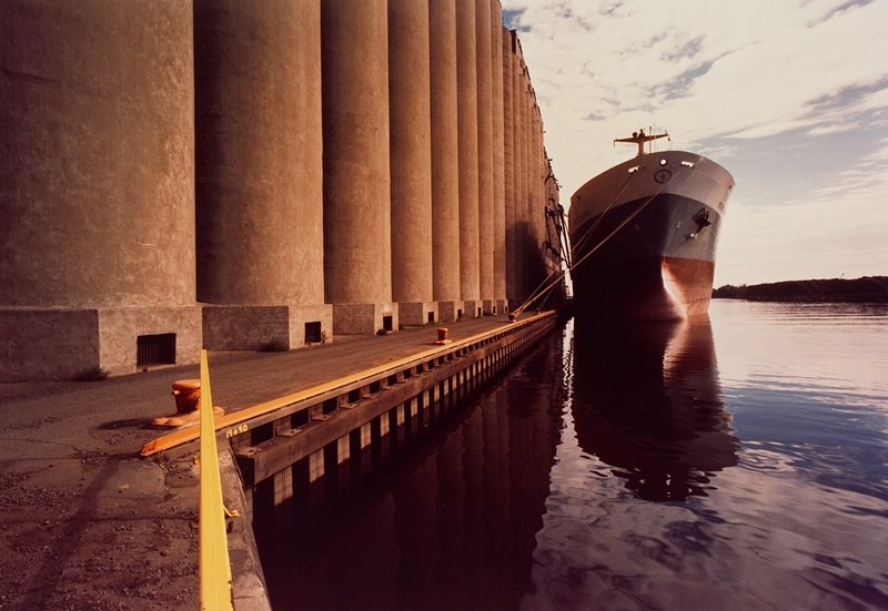 Columbian Freighter Mericunda Loading at General Mills Terminal, Duluth Harbor, Stuart D. Klipper, 1977