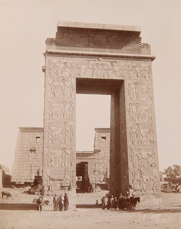 Southern Gateway of Ptolomy III, Great Temple of Amon-Re, Karnak, Egypt, Antonio Beato, 19th century
