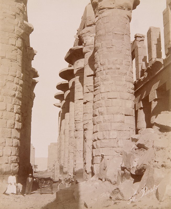 Hypostyle Hall, Great Temple of Amon-Re, Antonio Beato, 19th century