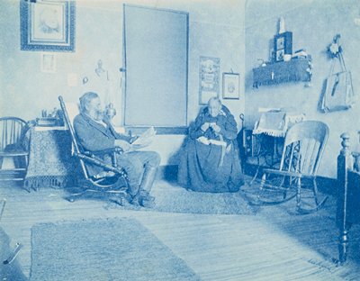Mr. and Mrs. Winterbottom in their Bedroom, Rulo, Nebraska, Agnes Winterbottom Cooney, c. 1900