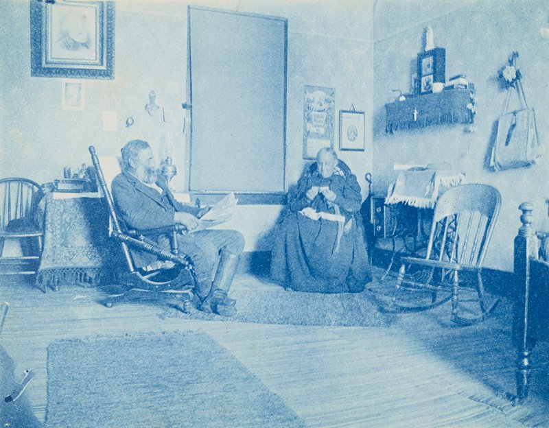 Mr. and Mrs. Winterbottom in their Bedroom, Rulo, Nebraska, Agnes Winterbottom Cooney, c. 1900