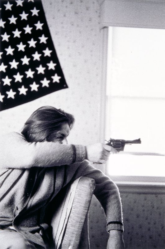 Untitled (man, flag, gun), Larry Clark, 1971