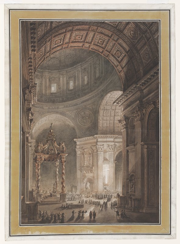 The Illumination of the Cross During Lent at Saint Peter's, Rome, Louis-Jean Desprez, 1787