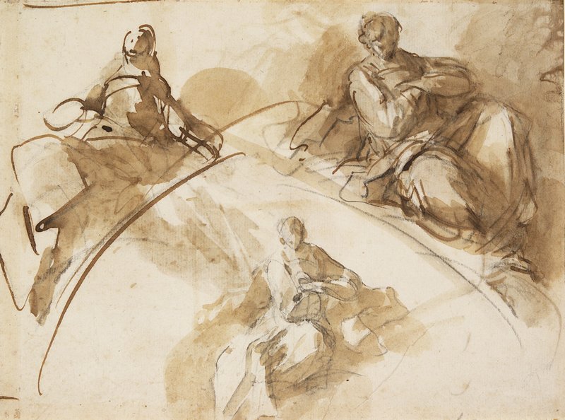 Studies for Arch Figures (recto and verso), Domenico Mondo, ок. 1785