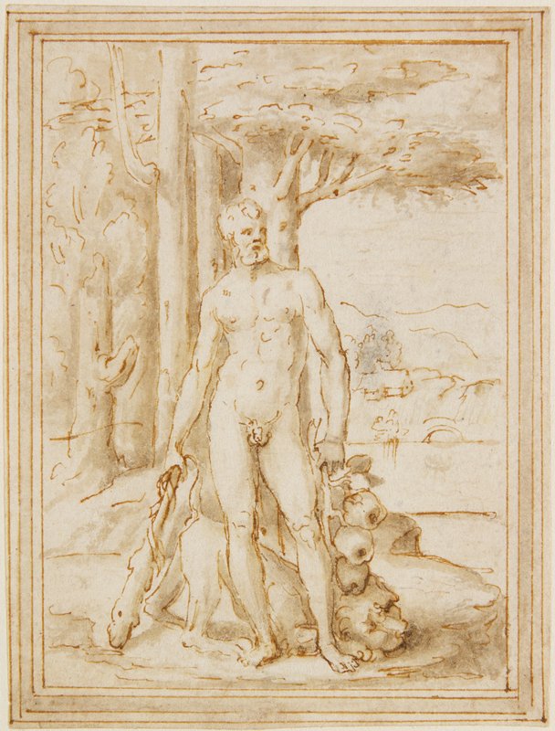 Hercules with the Nemean Lion, Prospero Fontana, c. 1555