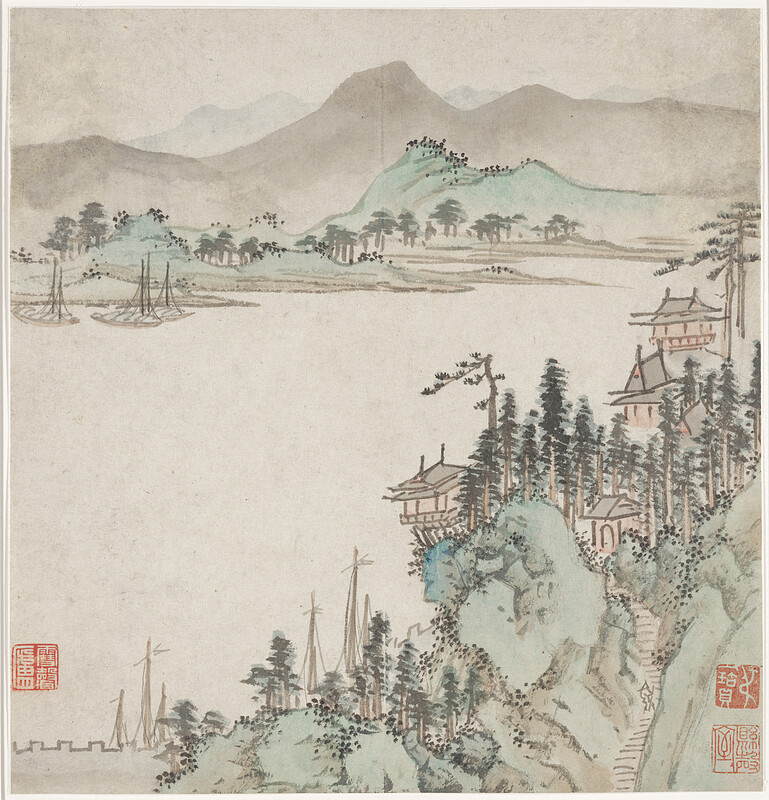 Mountain Scenes, Qian Gu, 1555