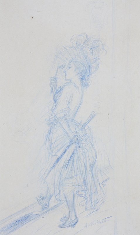 A Parisienne, Adolphe Léon Willette, 19th-20th century