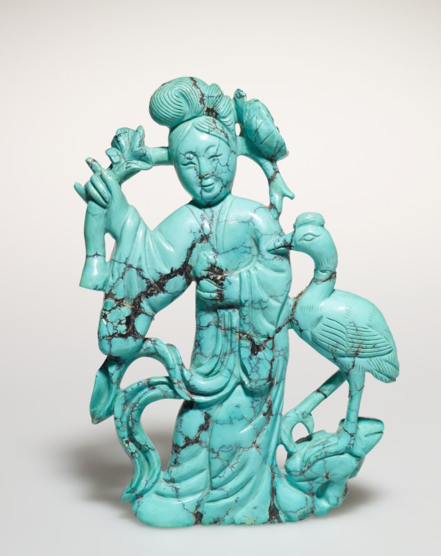 Lady holding peony tree