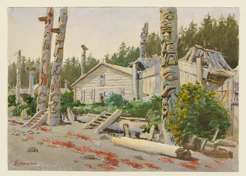 Beach in Front of Chief's House, Theodore J. Richardson, 19th century
