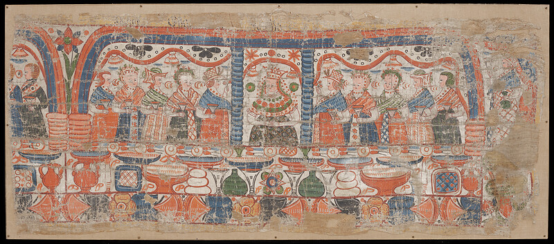 Panel with Scenes of Wedding Festivities, 18th century