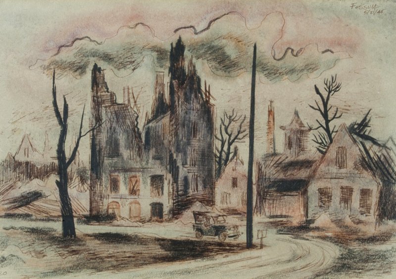 Hanau Ruins, Sydney Glen Fossum, 1945