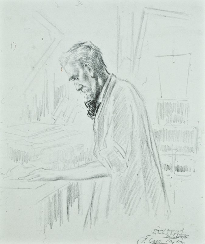 Portrait of Pennell at Work, Frank Walter Taylor, 20th century