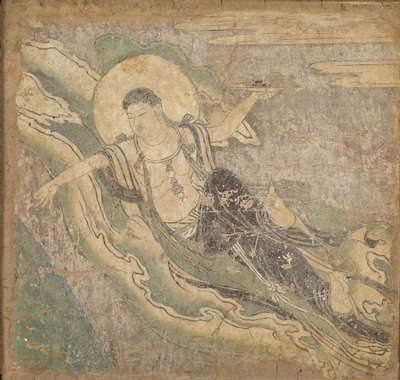 Flying Celestial (Apsara), from a set of Avalokiteshvara Bodhisattva and Flying Celestials, c. 951–953