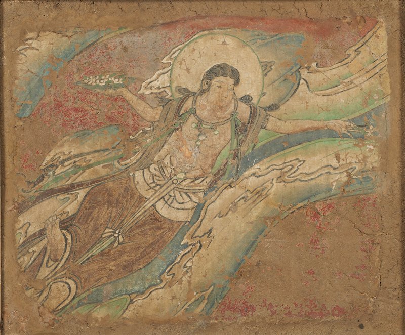 Flying Celestial (Apsara), from a set of Avalokiteshvara Bodhisattva and Flying Celestials, c. 951–953