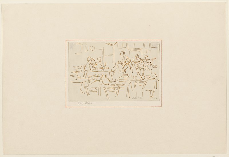 Café Scene, George Earl Resler, 20th century