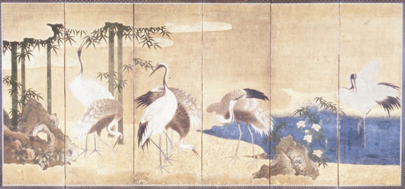 A Gathering of Cranes, Kano School, early 18th century