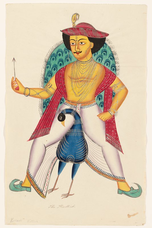 Kartikeya on a Peacock, 19th century