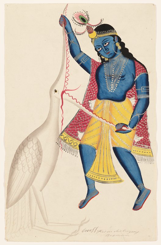 Krishna Killing Bakasura, 19th century