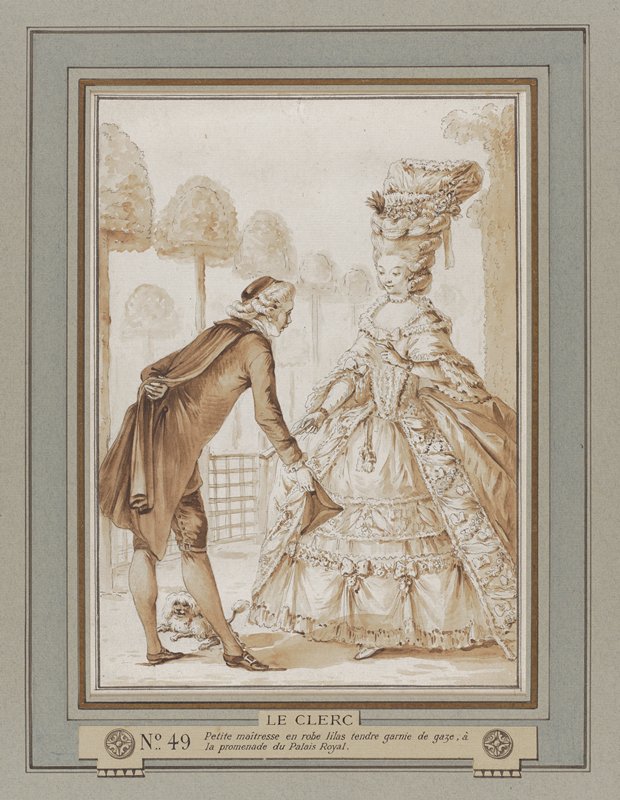 Little Lady, preparatory drawing for Galerie des Modes et Costumes Français, Pierre Thomas Le Clerc, 1778