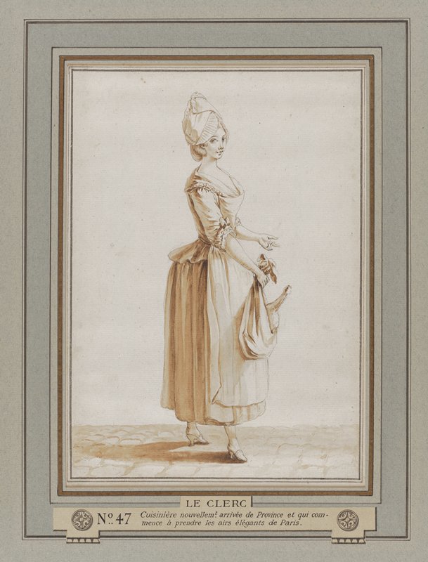 Cook, preparatory drawing for Galerie des Modes et Costumes Français, Pierre Thomas Le Clerc, 1778