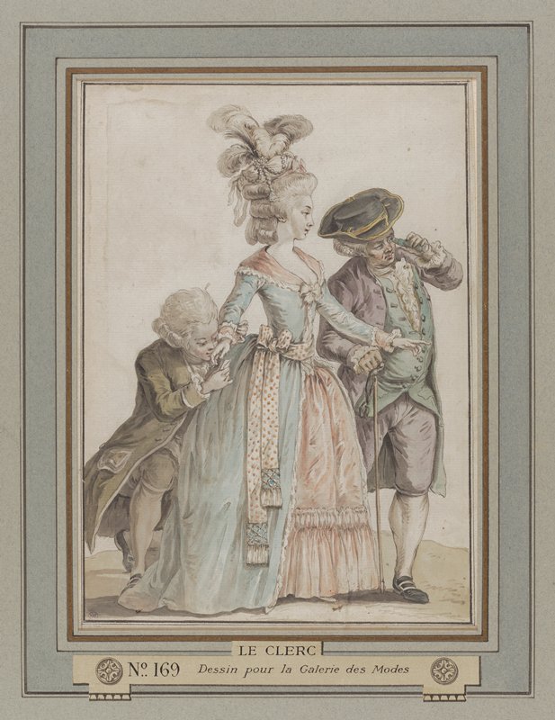 Dessin pour la Galerie des Modes, preparatory drawing for Galerie des Modes et Costumes Français, Pierre Thomas Le Clerc, 1778