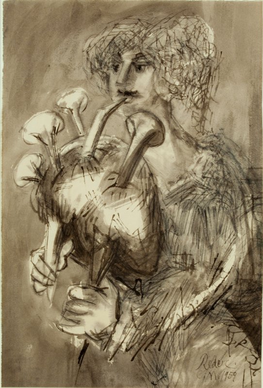 Woman with Musical Instruments, Bernard Reder, 1959