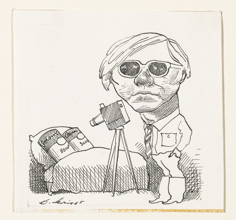 Caricature of Andy Warhol, David Levine, 1965