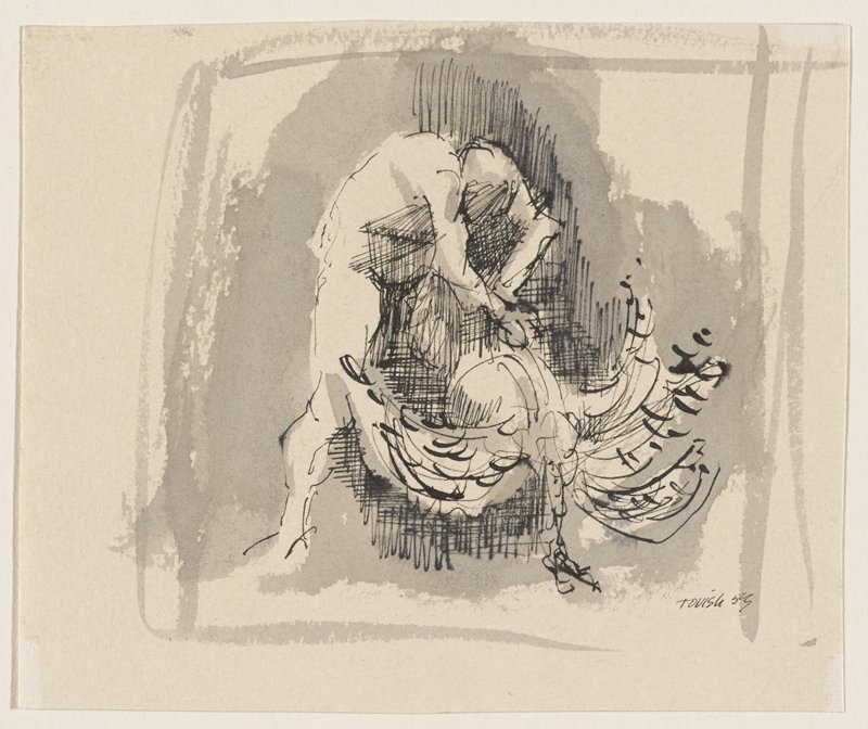 Man and Bird, Harold Tovish, 1954