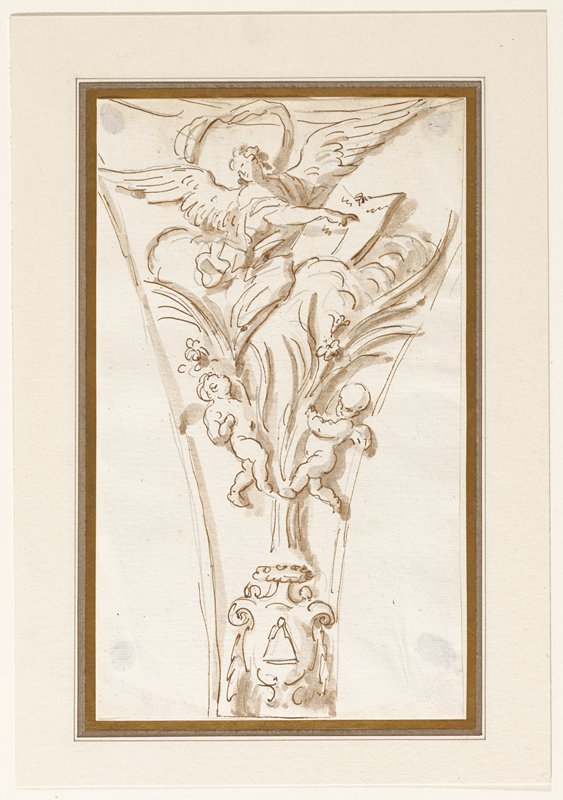 Spandrel Study: Angels with the Symbols of St. Matthew, Joseph Wilton, 1747–55
