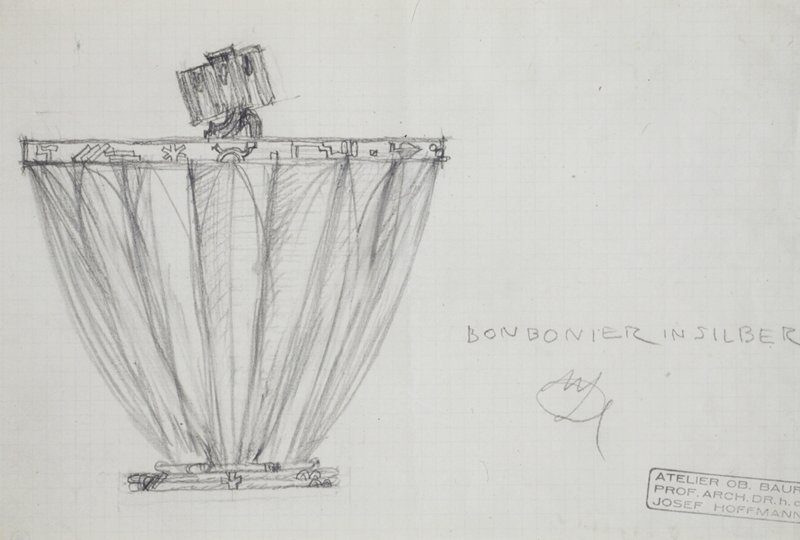Study for Bonbonier in Silver by Designer: Josef Hoffmann