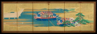 Boating Episode [right of the pair Episodes from the Butterflies Chapter of the Tale of Genji], Tosa Mitsusada, late 18th century