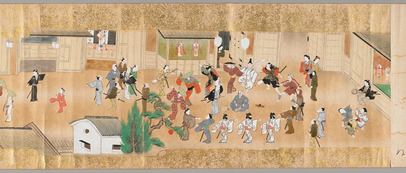 Pleasures of the Twelve Months, part one [of a pair], Attributed to Sumiyoshi Gukei, late 17th–early 18th century
