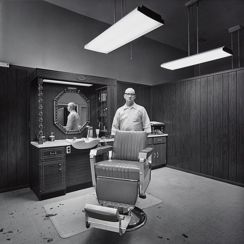 Linus Mallarkey, Barber, Milwaukee, Wisconsin, Mark E. Jensen, 1974