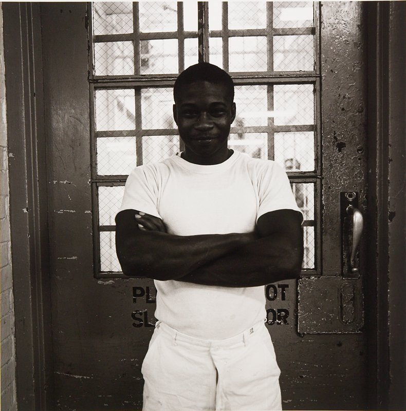 Julius (Rebo) Matthews, Child of Rape and Murder, in Front of Cafeteria, State Asylum, Chester, Illinois, Joel Snyder, 1975