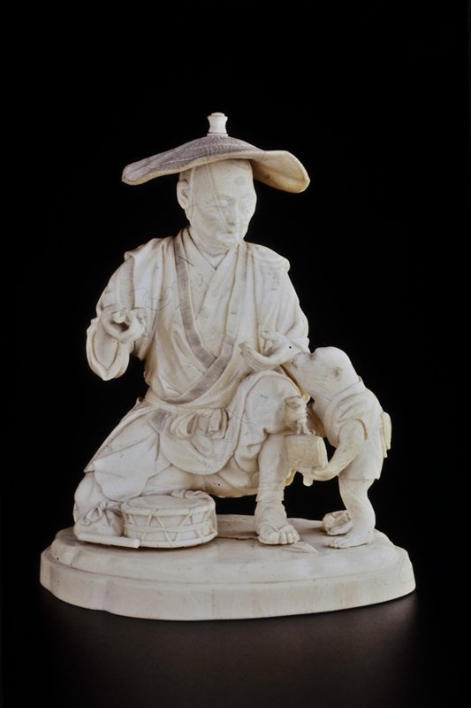 Monkey trainer, Shioda Toshichika, late 19th century