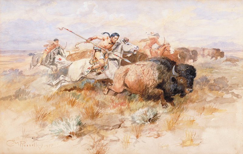 The Buffalo Hunt, Charles M. Russell, 1897