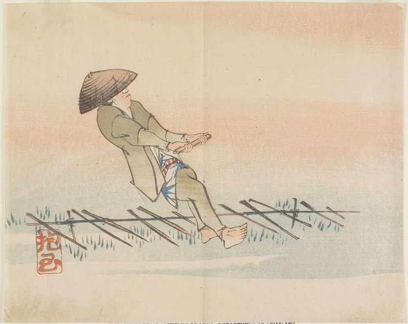 Man Pulling Silk Thread, Yamada Hōgyoku, 1830s