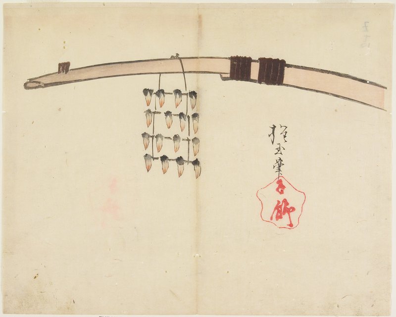Drying Shellfish, Yamada Hōgyoku, 1830s