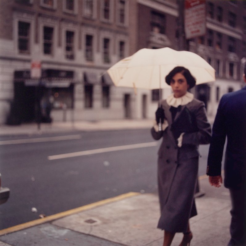 Woman with Umbrella, New York City, Lawrence J. Merrill, 1981