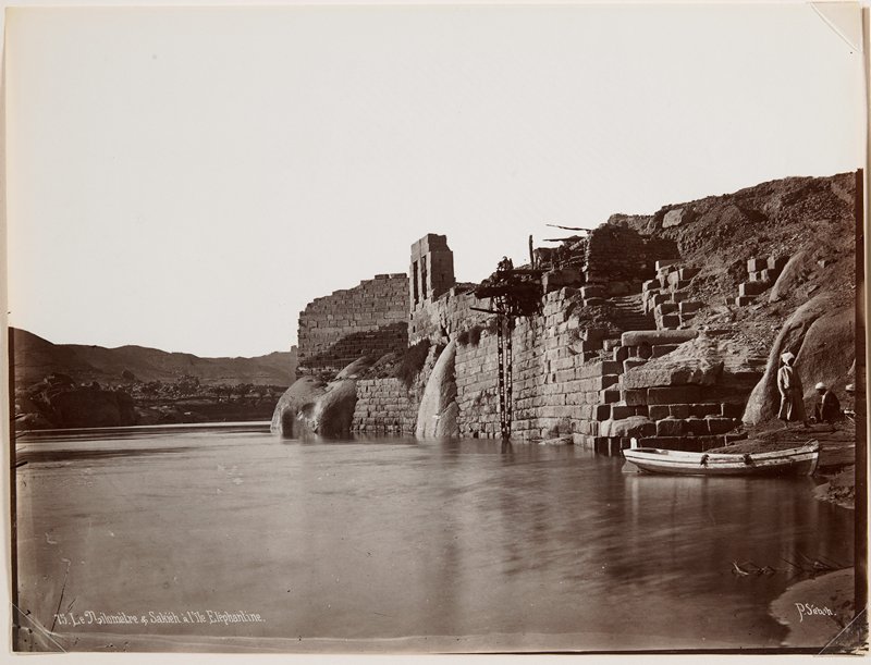 Le Nilomètre and Sakiéh a l'île Eléphantine, Pascal Sebah, 19th century