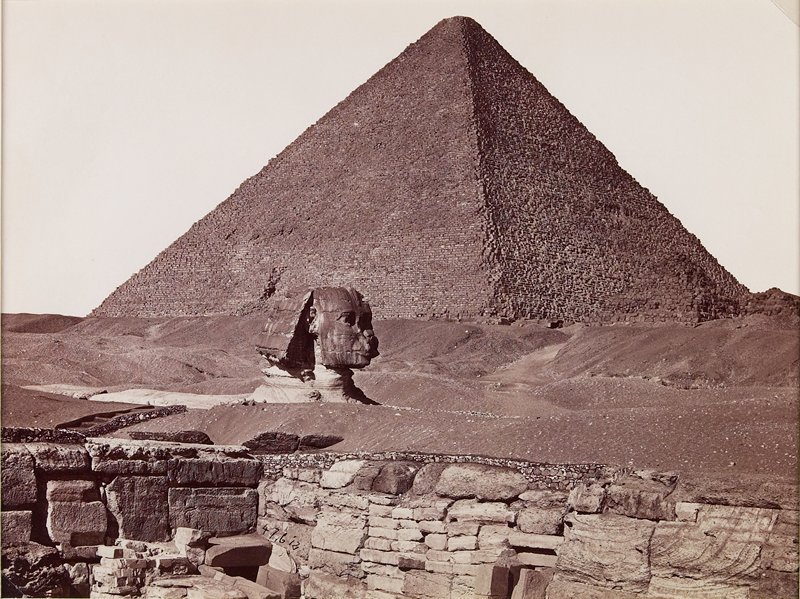 Le Grande Pyramide Chéops, le Sphinx et le Temple de Chafra, Pascal Sebah, 19th century