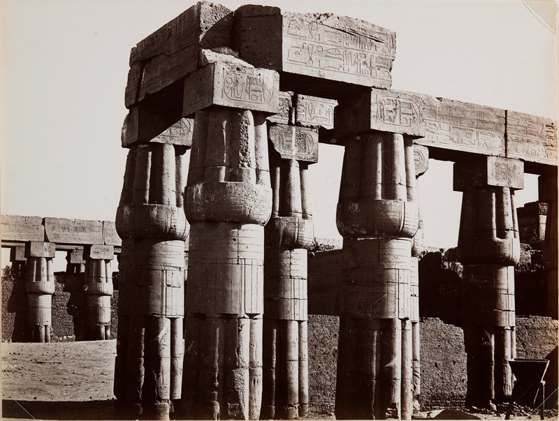 Court of Amenhotep III, Temple of Amun, Luxor, Egypt, Pascal Sebah, 19th century