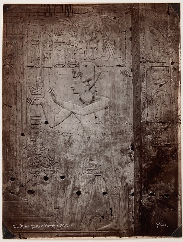 Abidôs, Temple et Portrait de Seti I, Pascal Sebah, 19th century