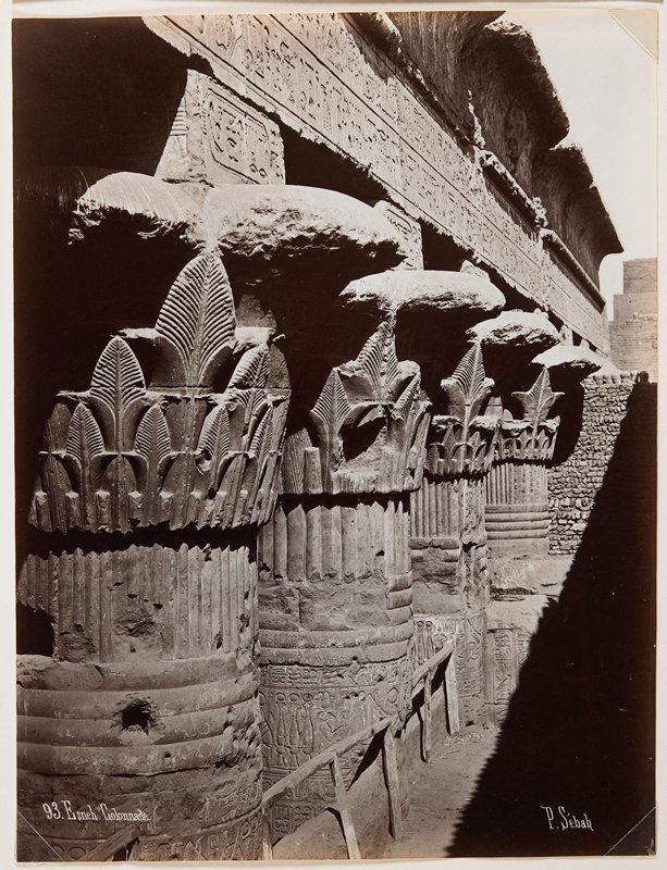 Esneh, Colonnade, Pascal Sebah, 19th century